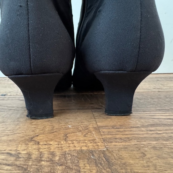 Prada Nylon Vintage Black Boots Ankle Booties Square Toe Women's Size 38 1/2 8 - Picture 9 of 11